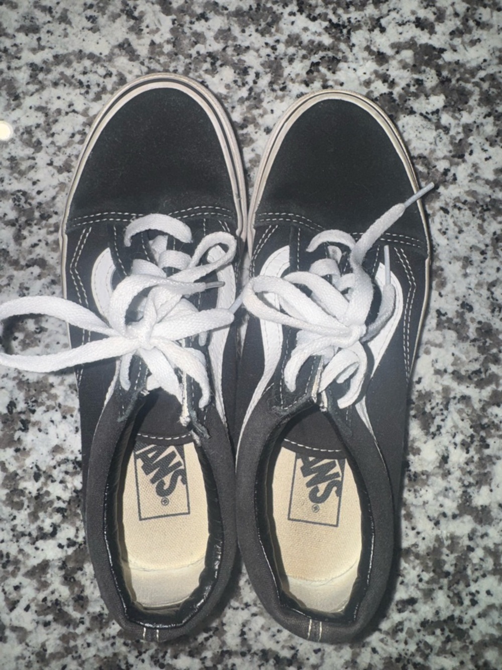 Vans Black and White Low-Top Canvas Sneaker